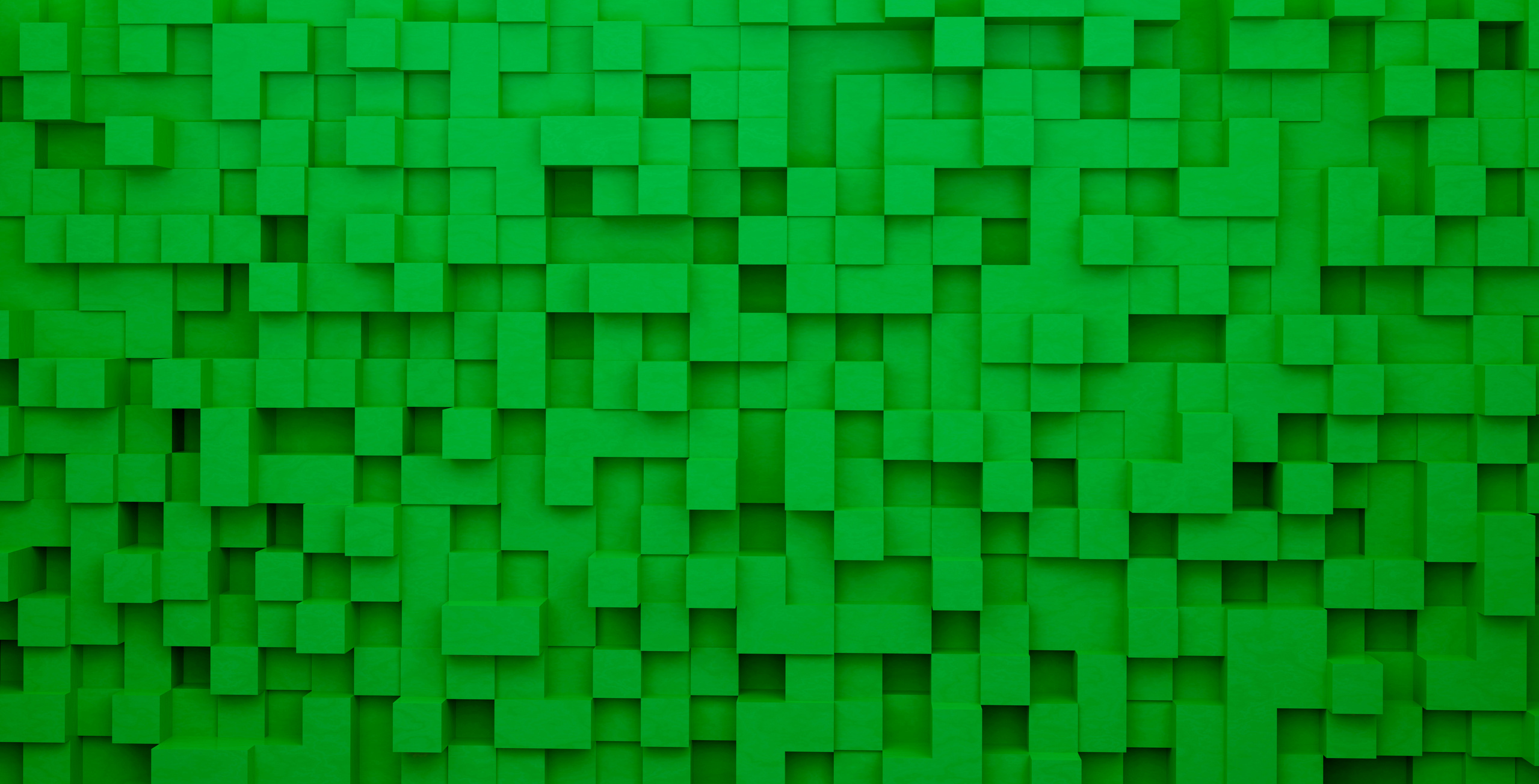Abstract 3d square pixels template green colors. The concept of